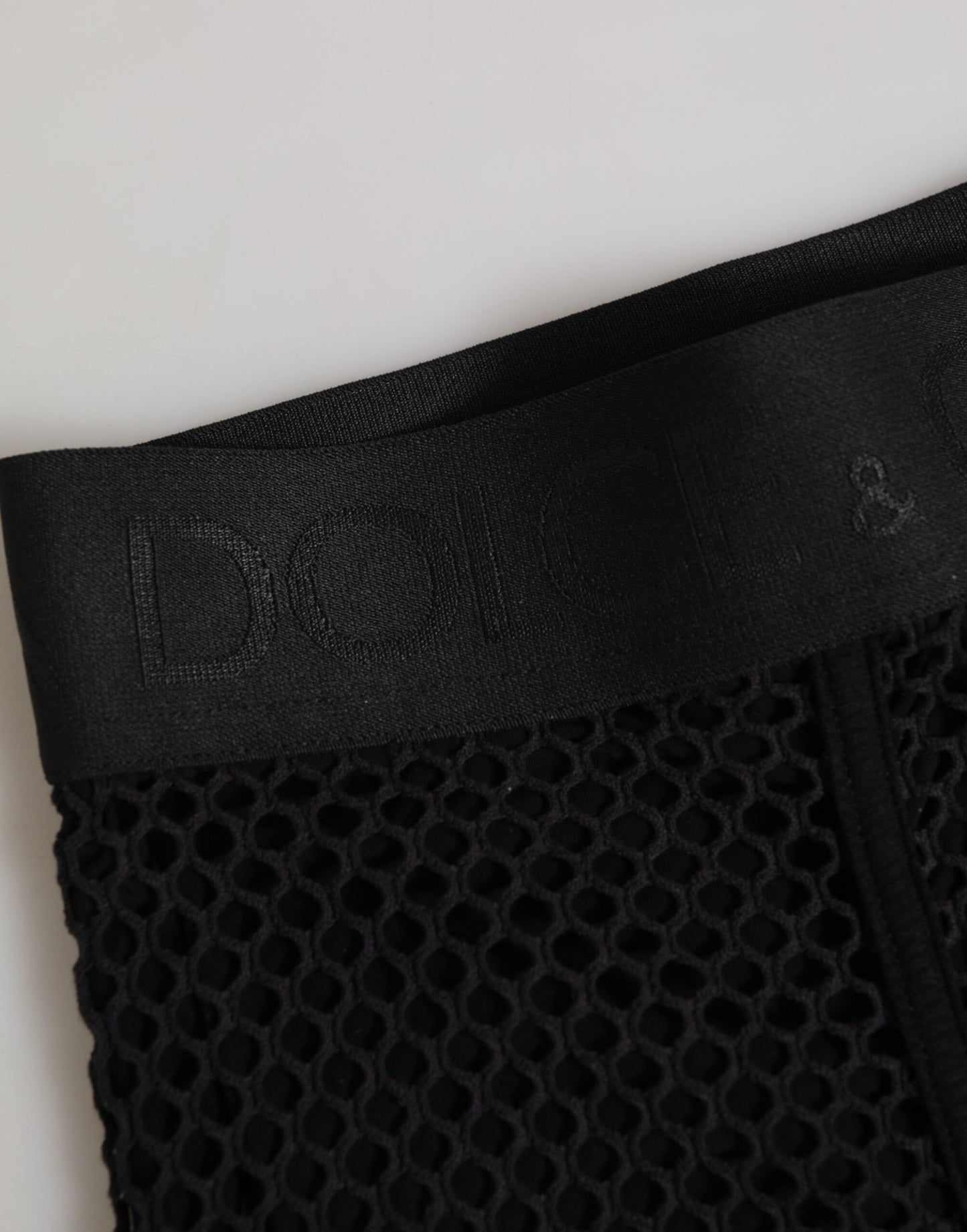 Dolce &amp; Gabbana – Schwarze Shorts aus Baumwolle mit Logo in Midi-Hose