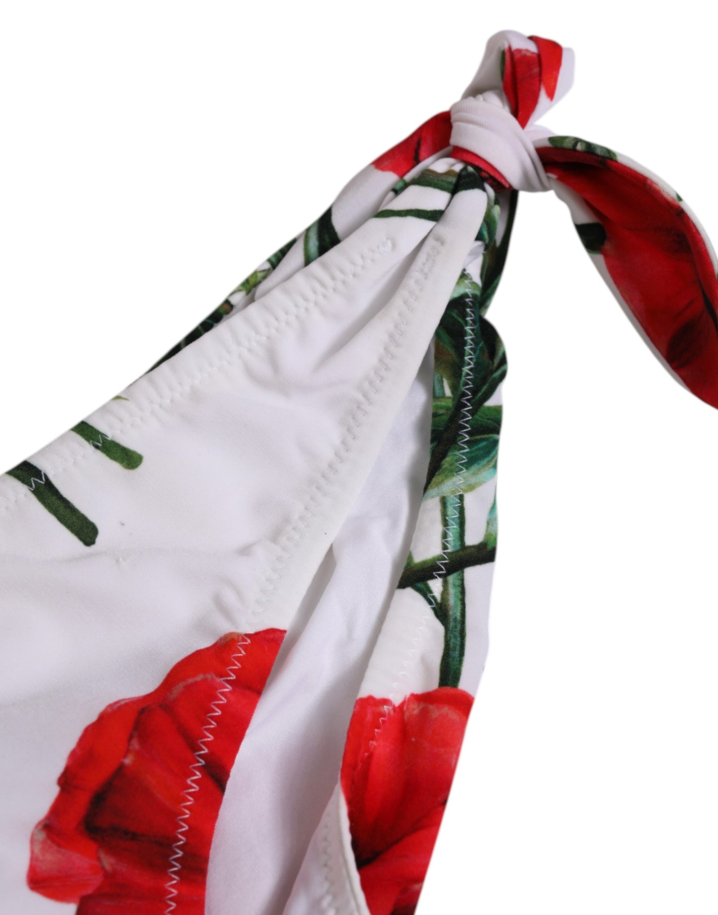 Dolce &amp; Gabbana – Weißer Badeanzug mit Blumenmuster, 2-teilig, Oberteil und Unterteil