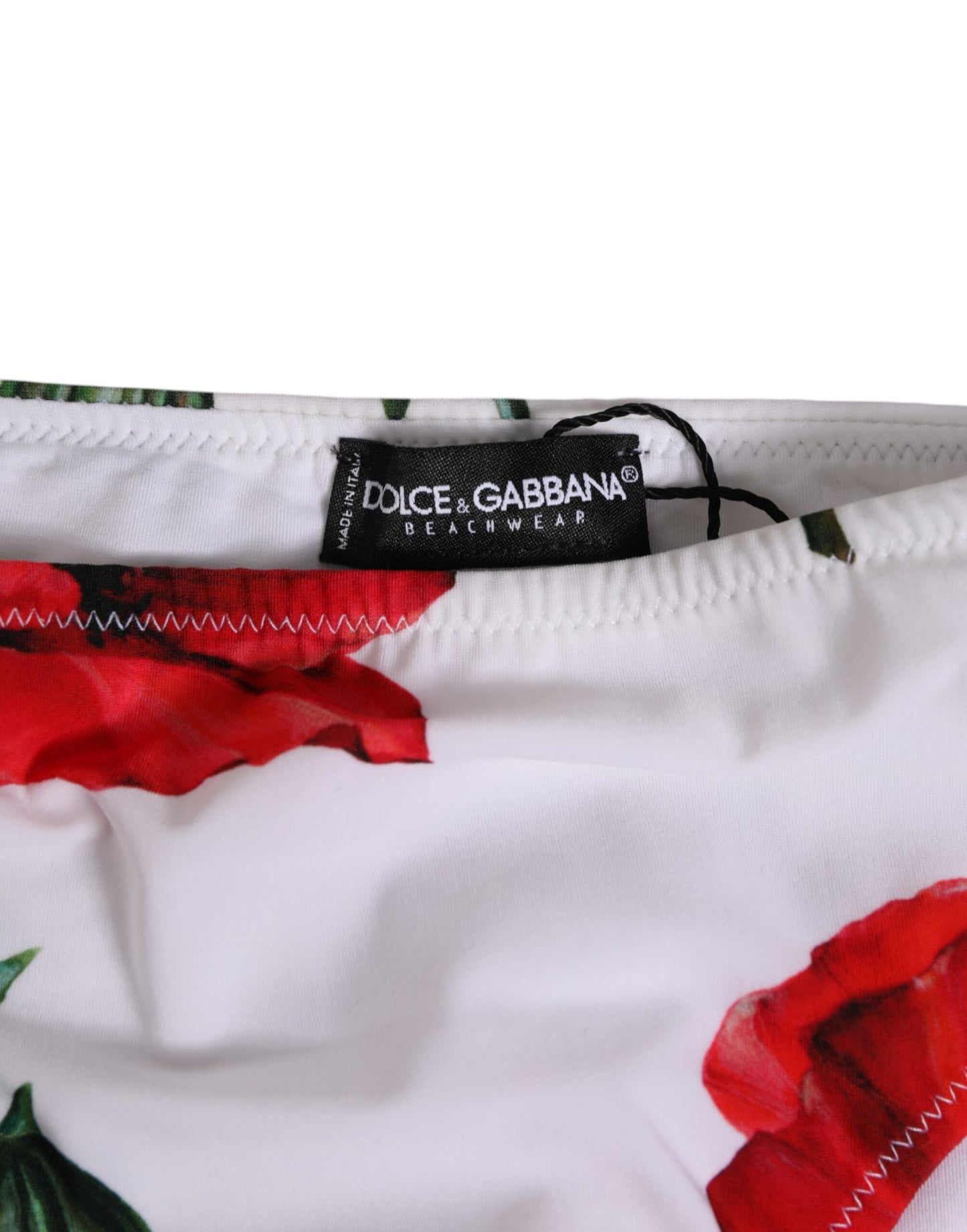 Dolce &amp; Gabbana – Weißer Badeanzug mit Blumenmuster, 2-teilig, Oberteil und Unterteil