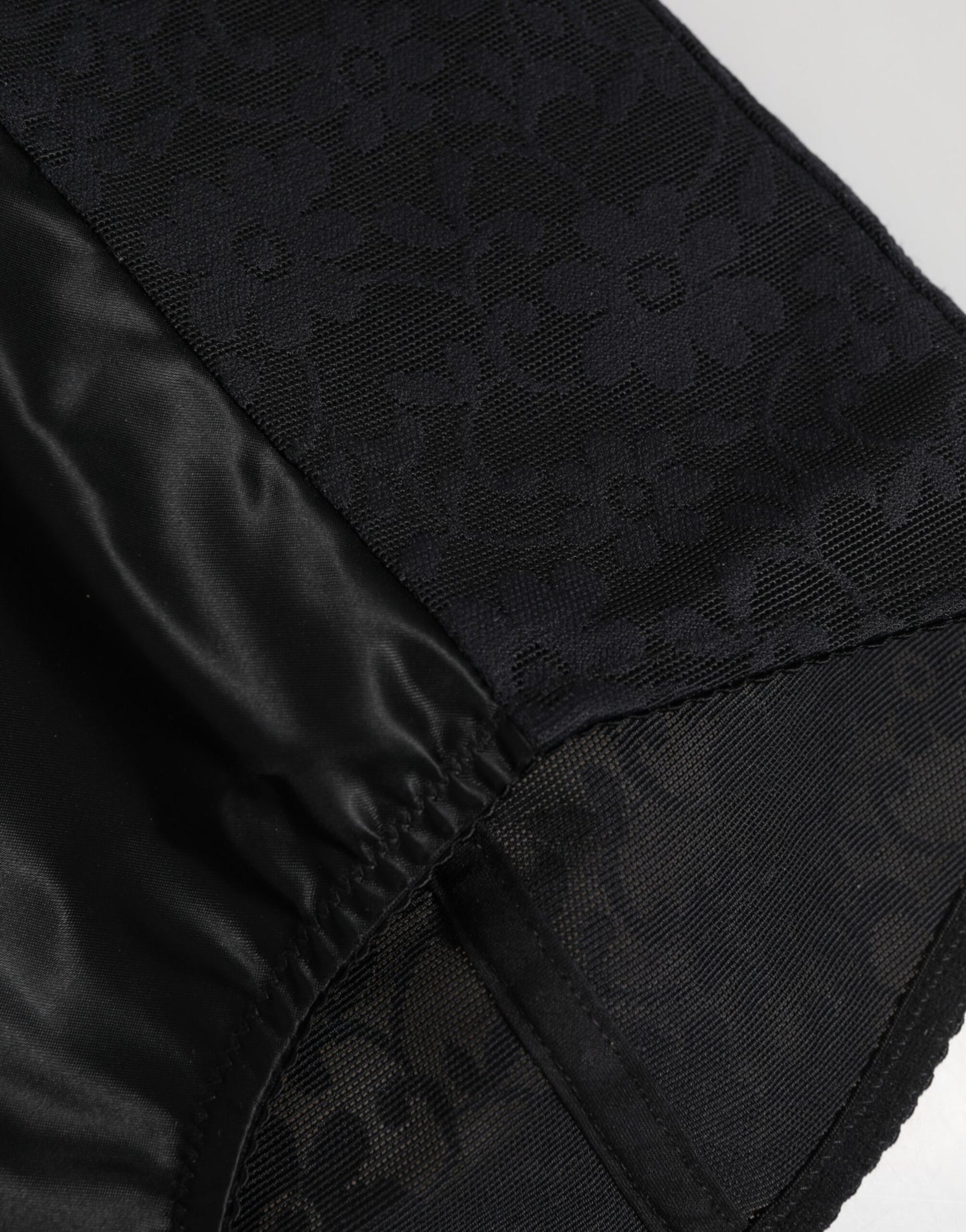 Dolce &amp; Gabbana – Kurze Unterhose aus schwarzem Nylon mit hoher Taille