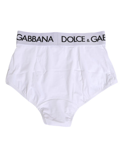 Dolce &amp; Gabbana – Weiße Nylon-Höschen mit Logobund