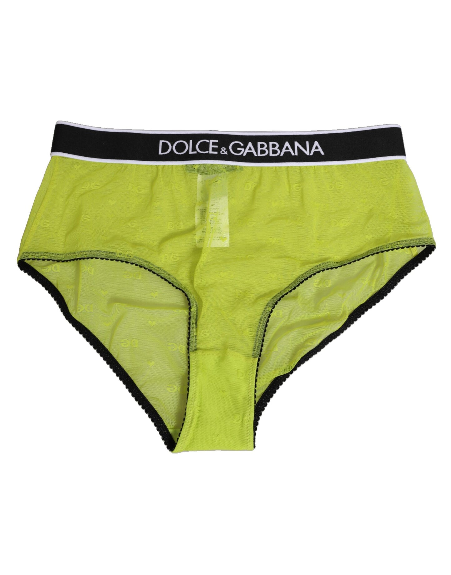 Dolce &amp; Gabbana – Grüne Nylon-Unterhose mit Logobund