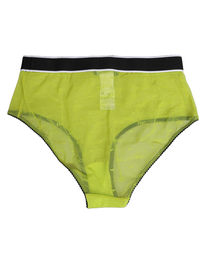 Dolce &amp; Gabbana – Grüne Nylon-Unterhose mit Logobund