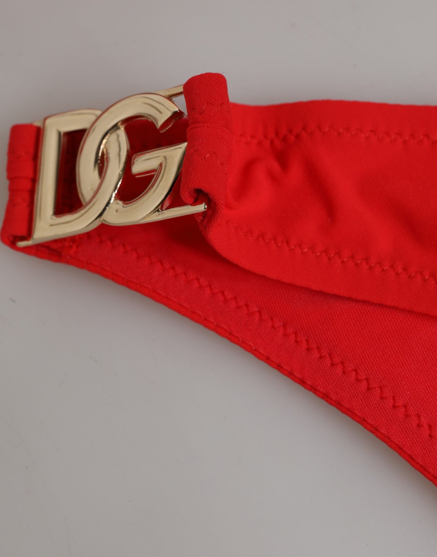 Dolce &amp; Gabbana – Roter Nylon-Badeanzug, 2-teilig, Oberteil und Unterteil