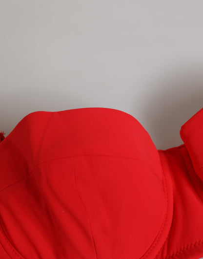 Dolce &amp; Gabbana – Roter Nylon-Badeanzug, 2-teilig, Oberteil und Unterteil