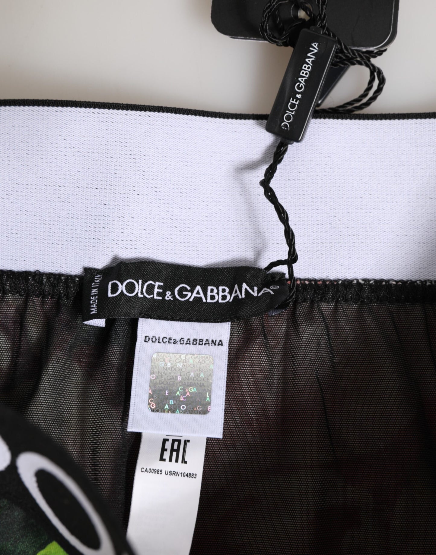 Dolce &amp; Gabbana – Schwarze Höschen mit hohem Bund und Blumenmuster