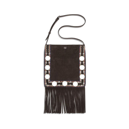 Valentino Garavani Schultertasche aus braunem Wildleder
