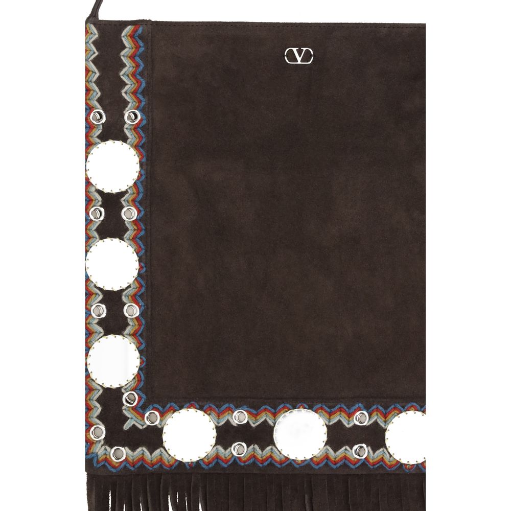 Valentino Garavani Schultertasche aus braunem Wildleder