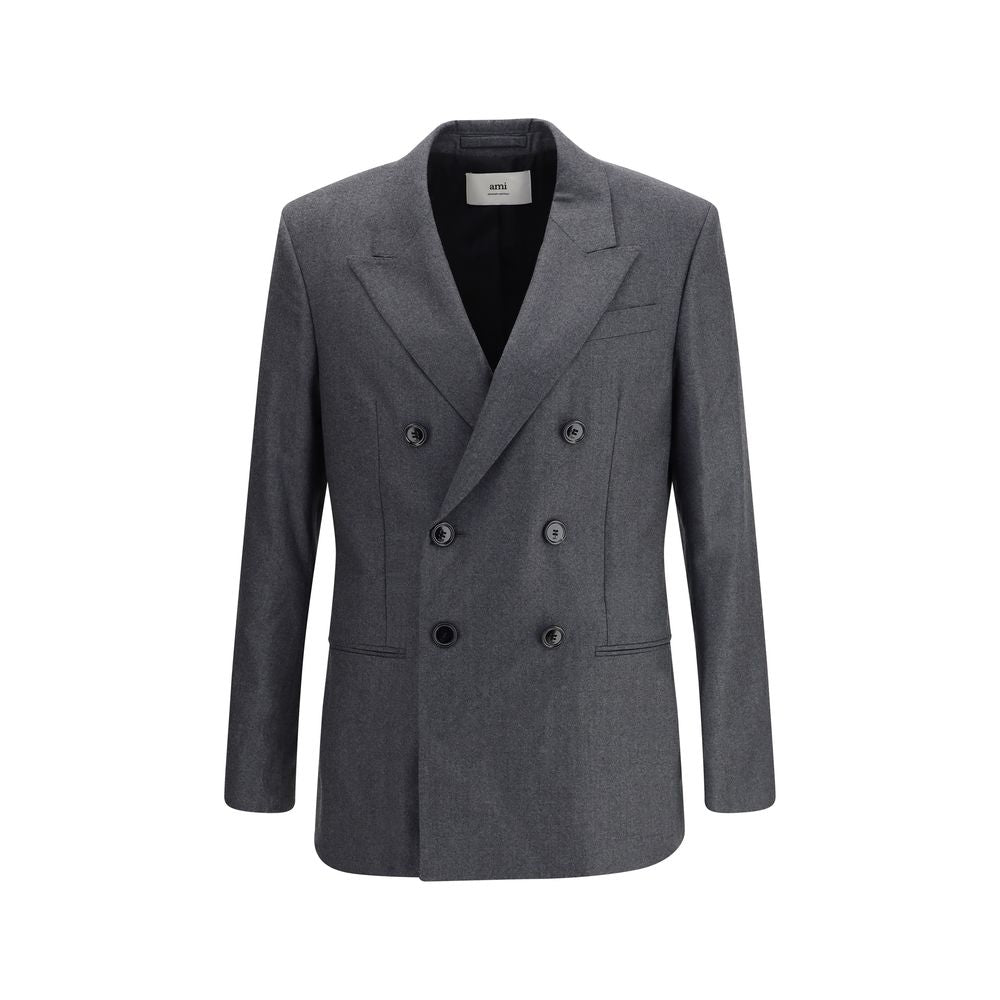 Ami Paris Grauer Blazer aus Fleecewolle