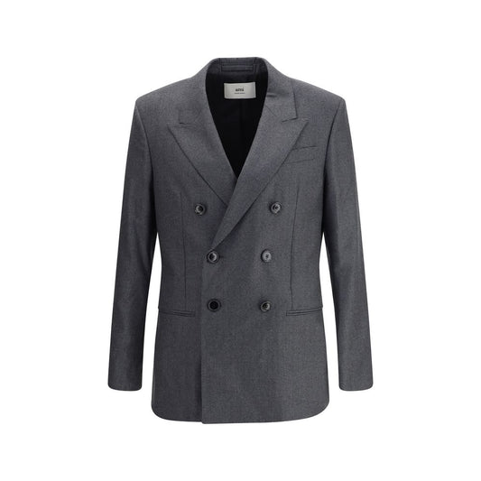 Ami Paris Grauer Blazer aus Fleecewolle
