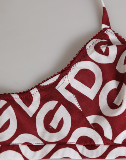 حمالة صدر دولتشي آند غابانا حمراء وبيضاء بشعار مانيا الناعم