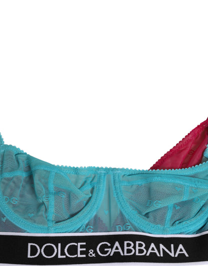 حمالة صدر داخلية دولتشي آند غابانا زرقاء نايلون ناعمة بكأس من البالكونيت