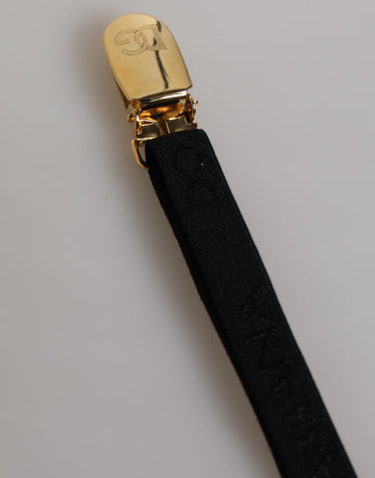 Dolce &amp; Gabbana – Schwarze Strumpfhose mit Blumenspitze und Nylonriemen