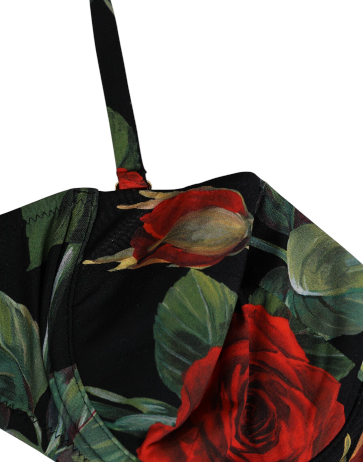 Dolce &amp; Gabbana – Gepolsterter Balconnet-BH aus Nylon mit Blumenmuster in Schwarz