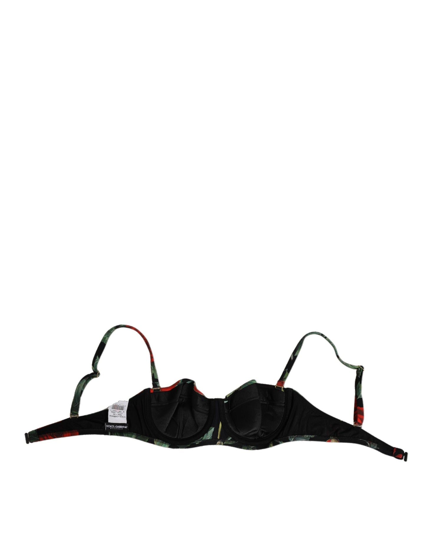 Dolce &amp; Gabbana – Gepolsterter Balconnet-BH aus Nylon mit Blumenmuster in Schwarz