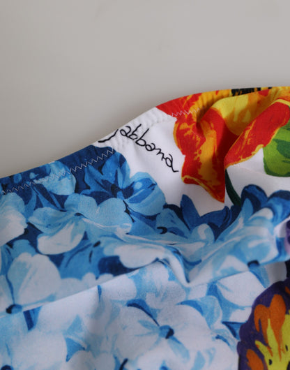 ملابس سباحة دولتشي آند غابانا بيضاء مزينة بالزهور، قطعتان من الأعلى والأسفل