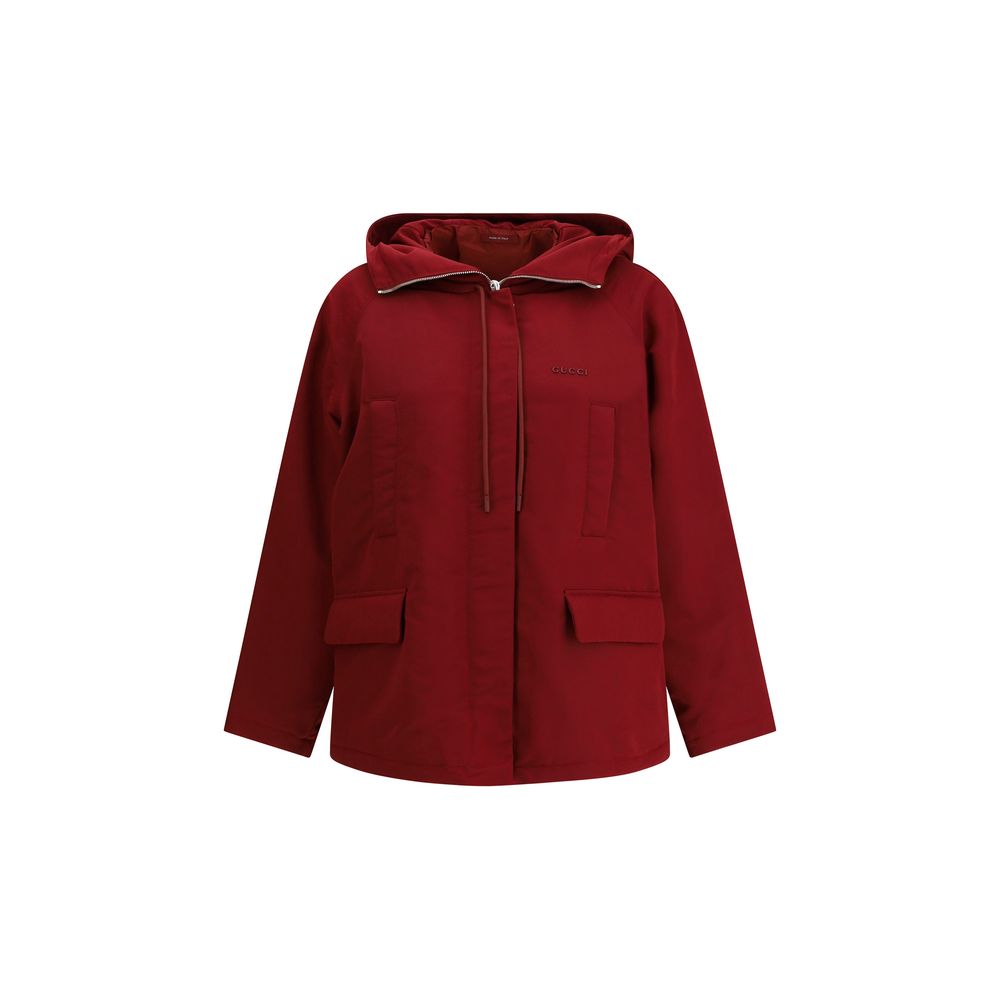 Rote Gucci-Jacke aus Polyesterfaille