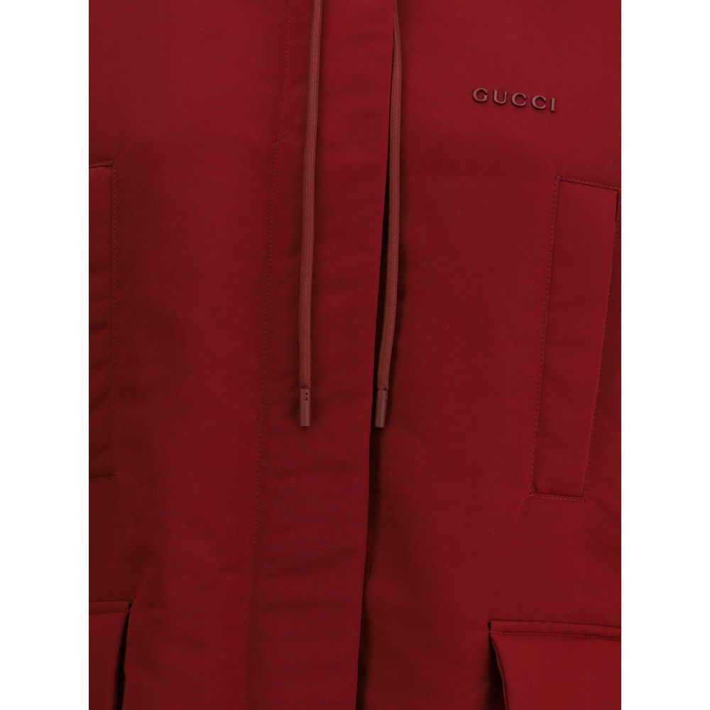 Rote Gucci-Jacke aus Polyesterfaille