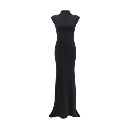 Jacquemus – Langes Alba-Kleid in Schwarz