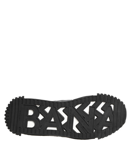 حذاء رياضي دولتشي آند غابانا أسود بشعار دانتيل منخفض الرقبة NS1