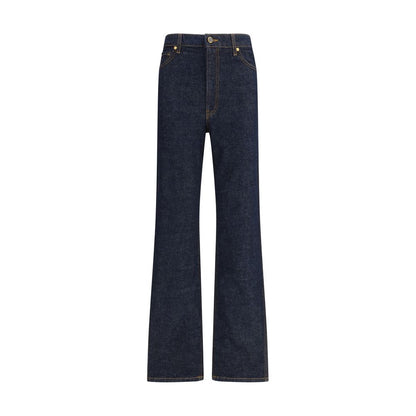 Khaite Blue Cotton High-Waisted Jean