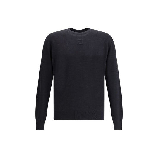Fendi Schwarzes Fleece-Sweatshirt aus Wolle