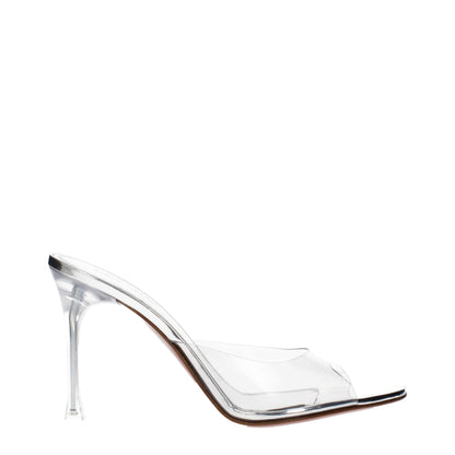 Amina Muaddi Transparent Pvc Stiletto Heel Sandals