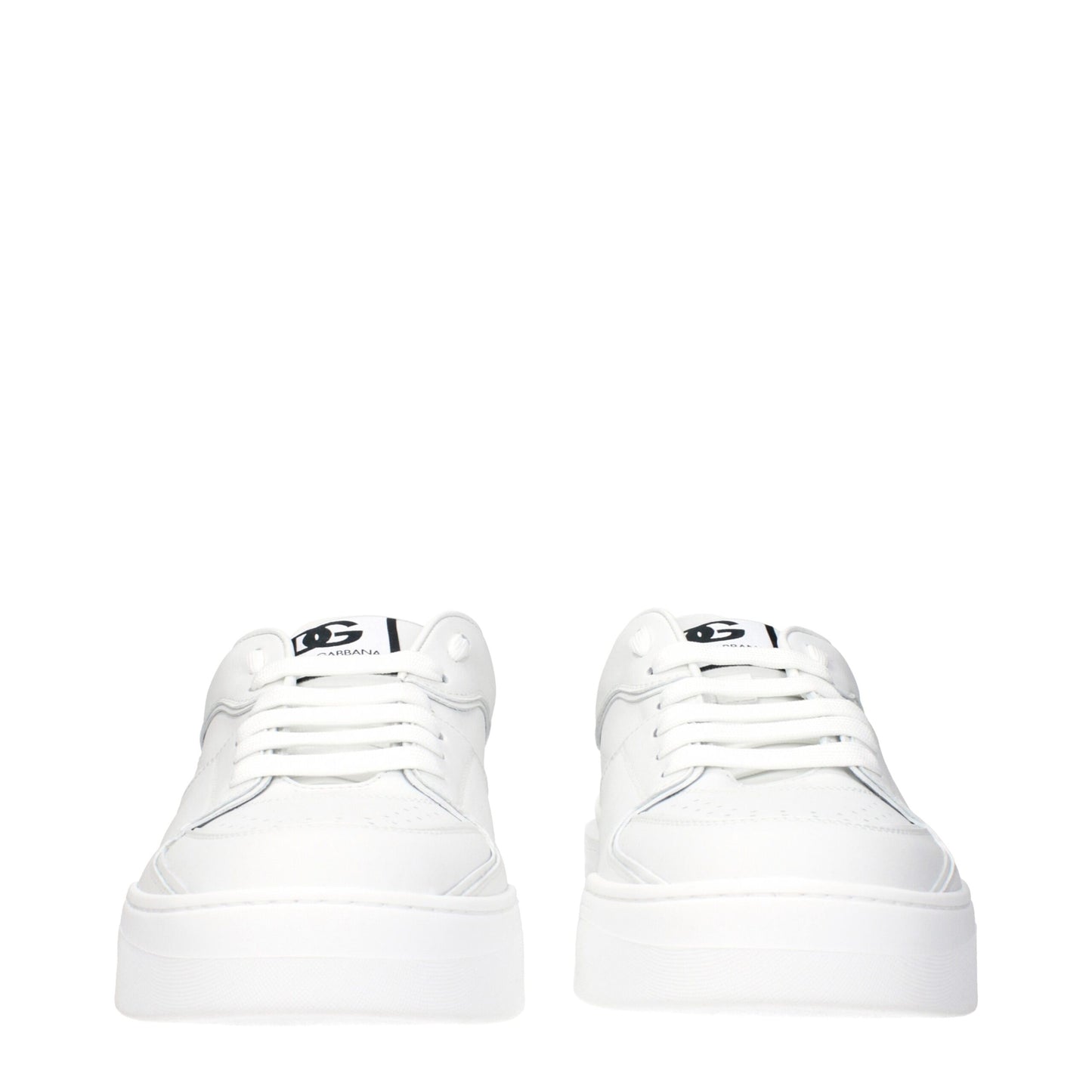 Dolce &amp; Gabbana Weiße niedrige Lederschuhe