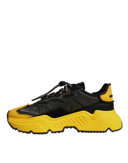 Dolce & Gabbana Black Yellow Daymaster Low Top Sneakers  Shoes