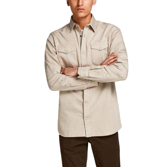 Jack Jones Beige Denim Shirt