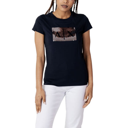 Armani Exchange – Blaues Baumwoll-T-Shirt