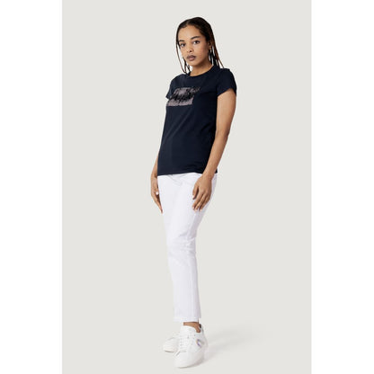 Armani Exchange – Blaues Baumwoll-T-Shirt