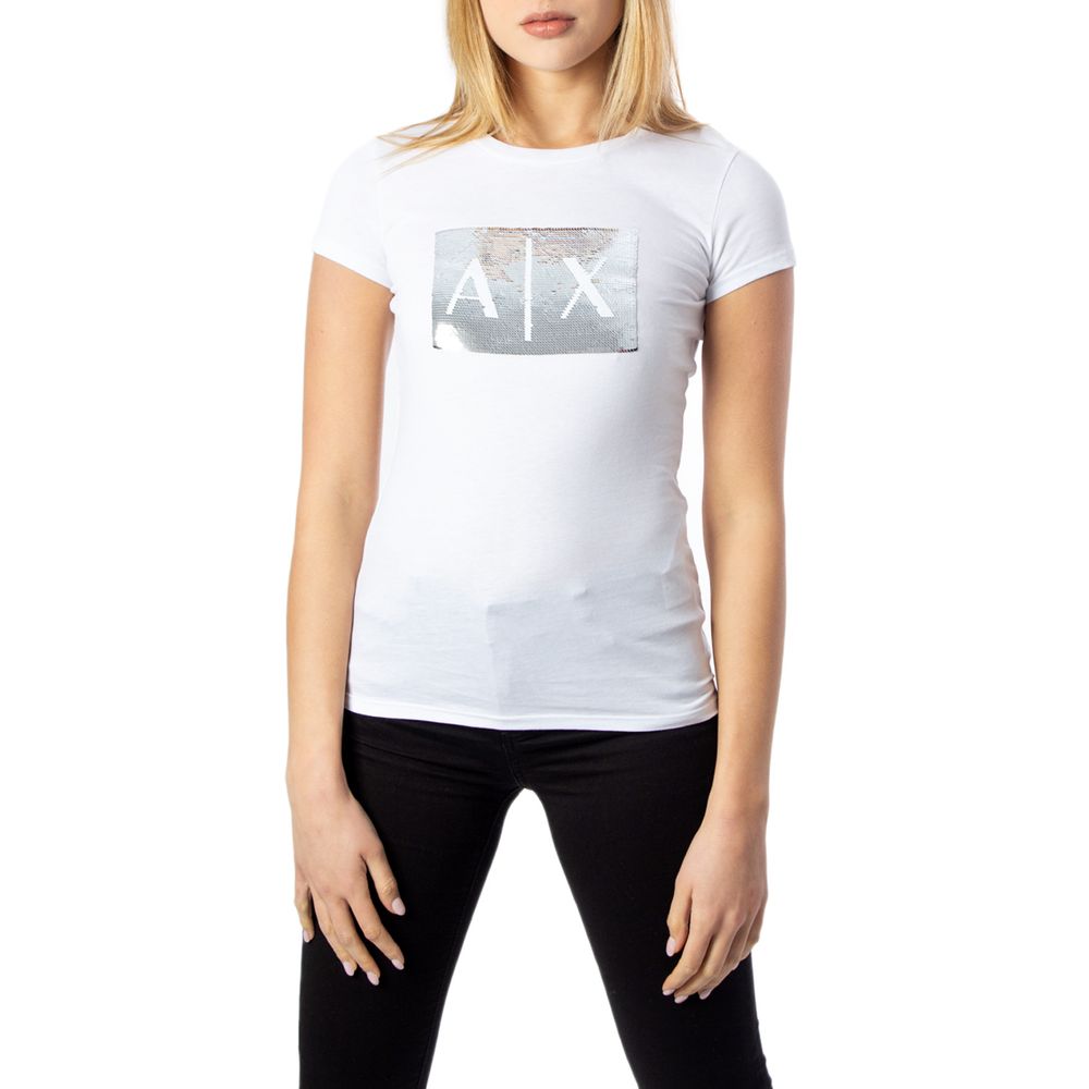 Armani Exchange – Weißes Baumwoll-T-Shirt