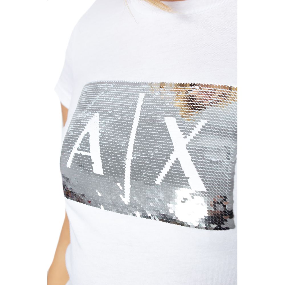 Armani Exchange – Weißes Baumwoll-T-Shirt