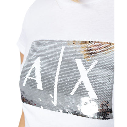 Armani Exchange – Weißes Baumwoll-T-Shirt