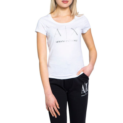 Armani Exchange – Weißes Baumwoll-T-Shirt