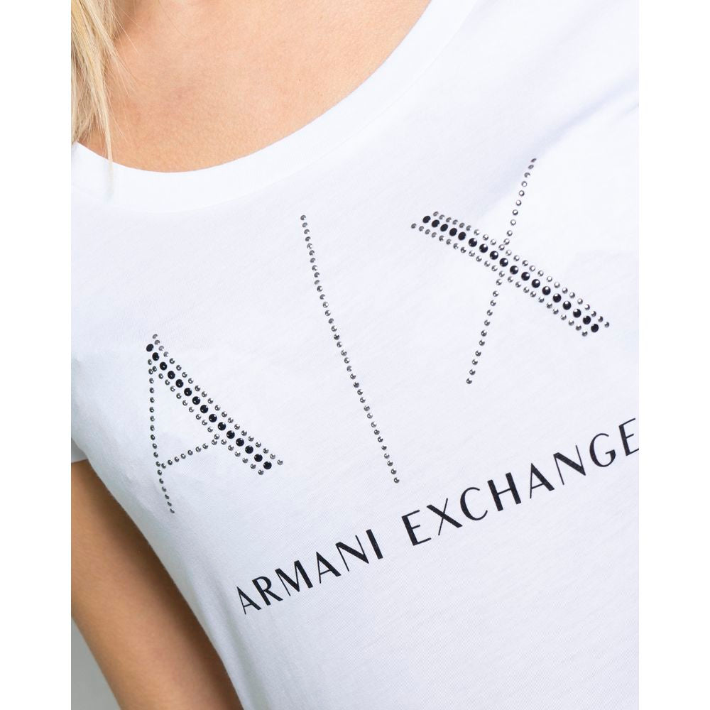 Armani Exchange – Weißes Baumwoll-T-Shirt