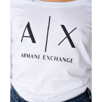 Armani Exchange – Weißes Langarmshirt aus Baumwolle