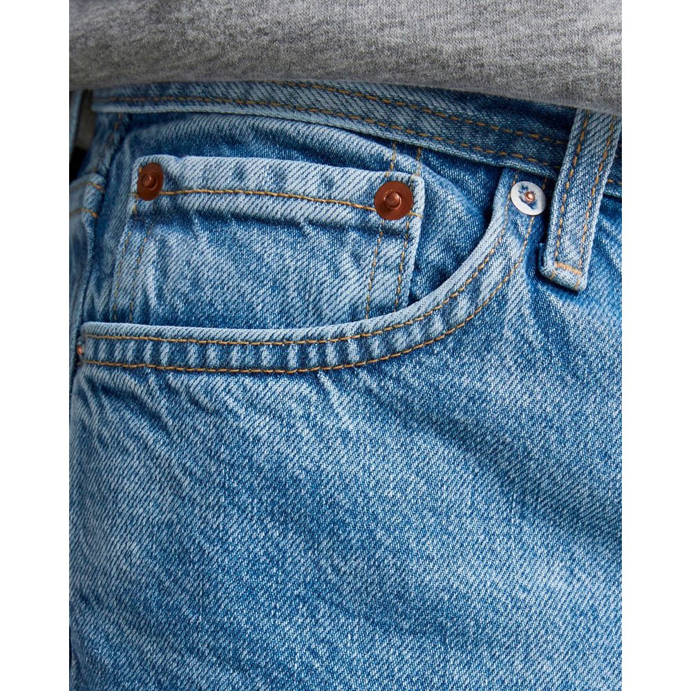 Jack Jones Blue Cotton Relaxed Fit Jeans