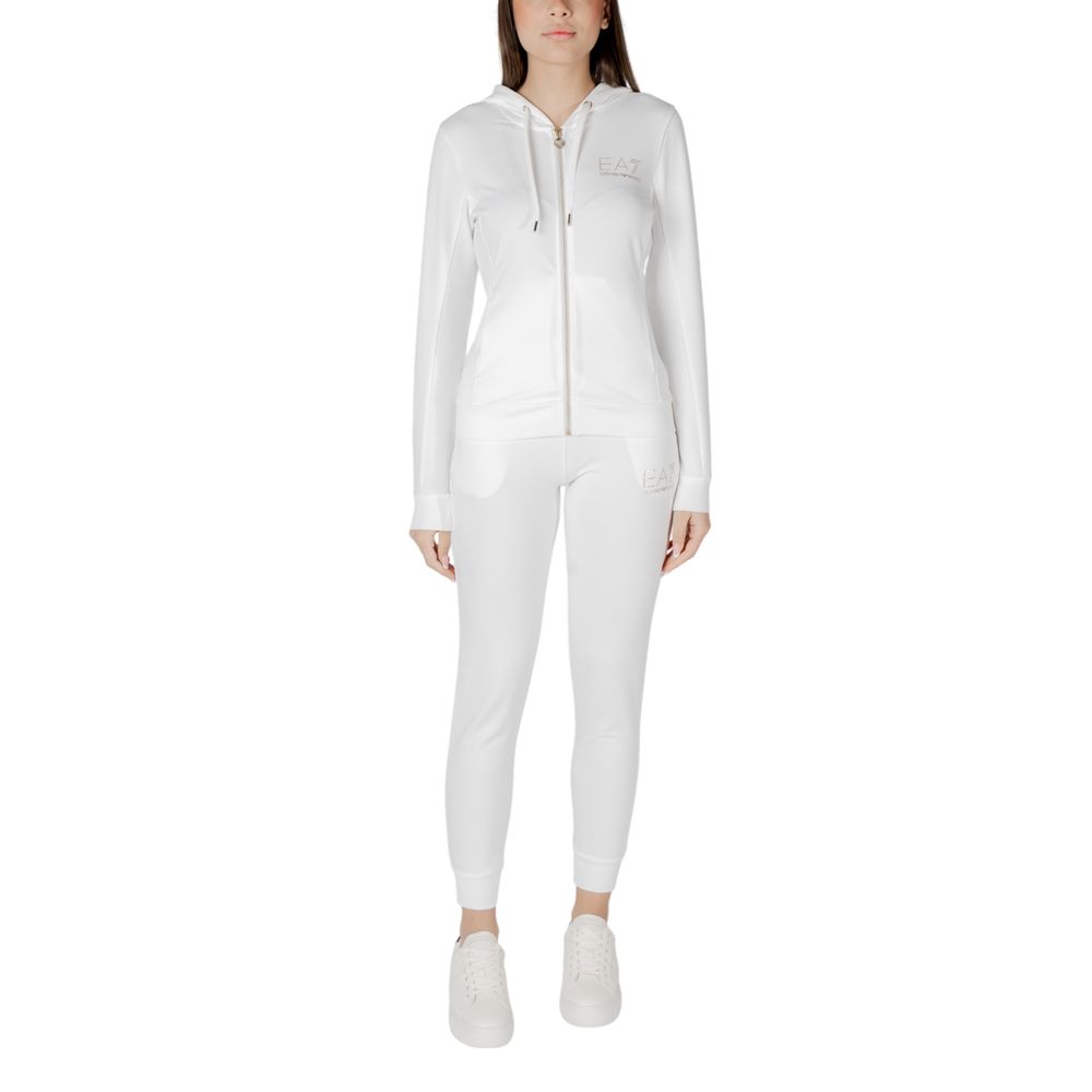 EA7 Emporio Armani Cremefarbener Trainingsanzug aus Polyester