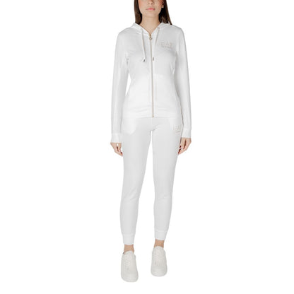 EA7 Emporio Armani Cremefarbener Trainingsanzug aus Polyester