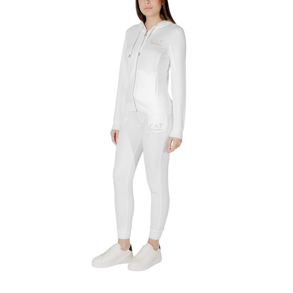 EA7 Emporio Armani Cremefarbener Trainingsanzug aus Polyester