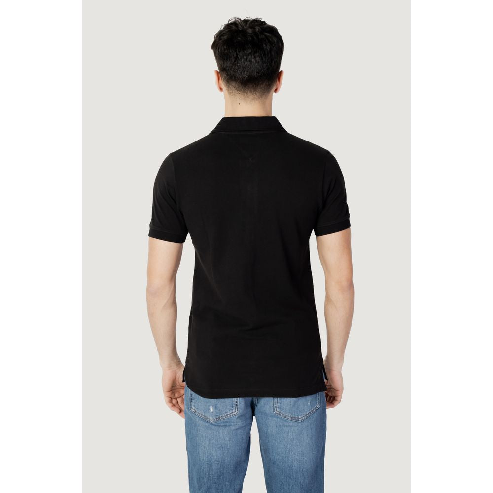 Tommy Hilfiger Jeans – Schwarzes Poloshirt aus Baumwolle