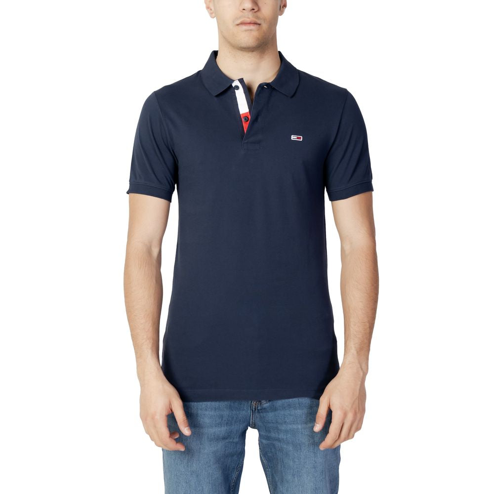 Tommy Hilfiger Jeans – Blaues Poloshirt aus Baumwolle