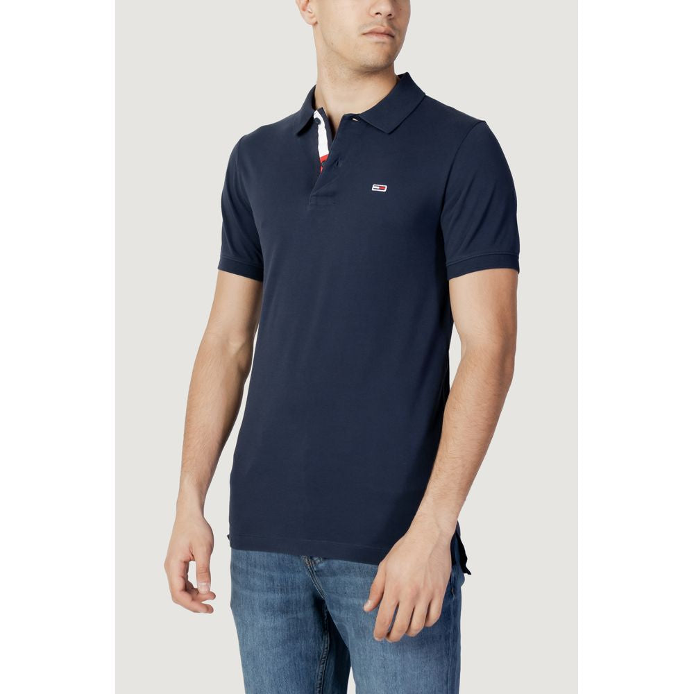 Tommy Hilfiger Jeans – Blaues Poloshirt aus Baumwolle