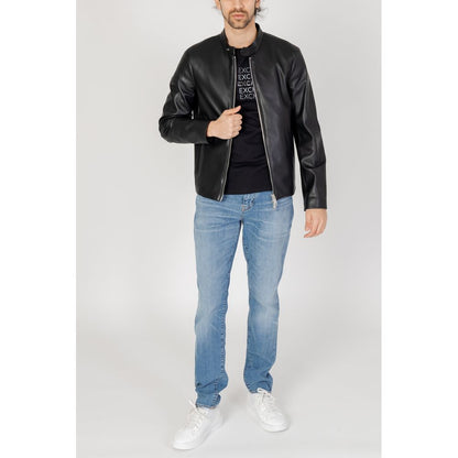 Armani Exchange Black Polyester Jackets & Coat