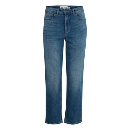 ICHI, Blaue Mom-Jeans aus Baumwolle