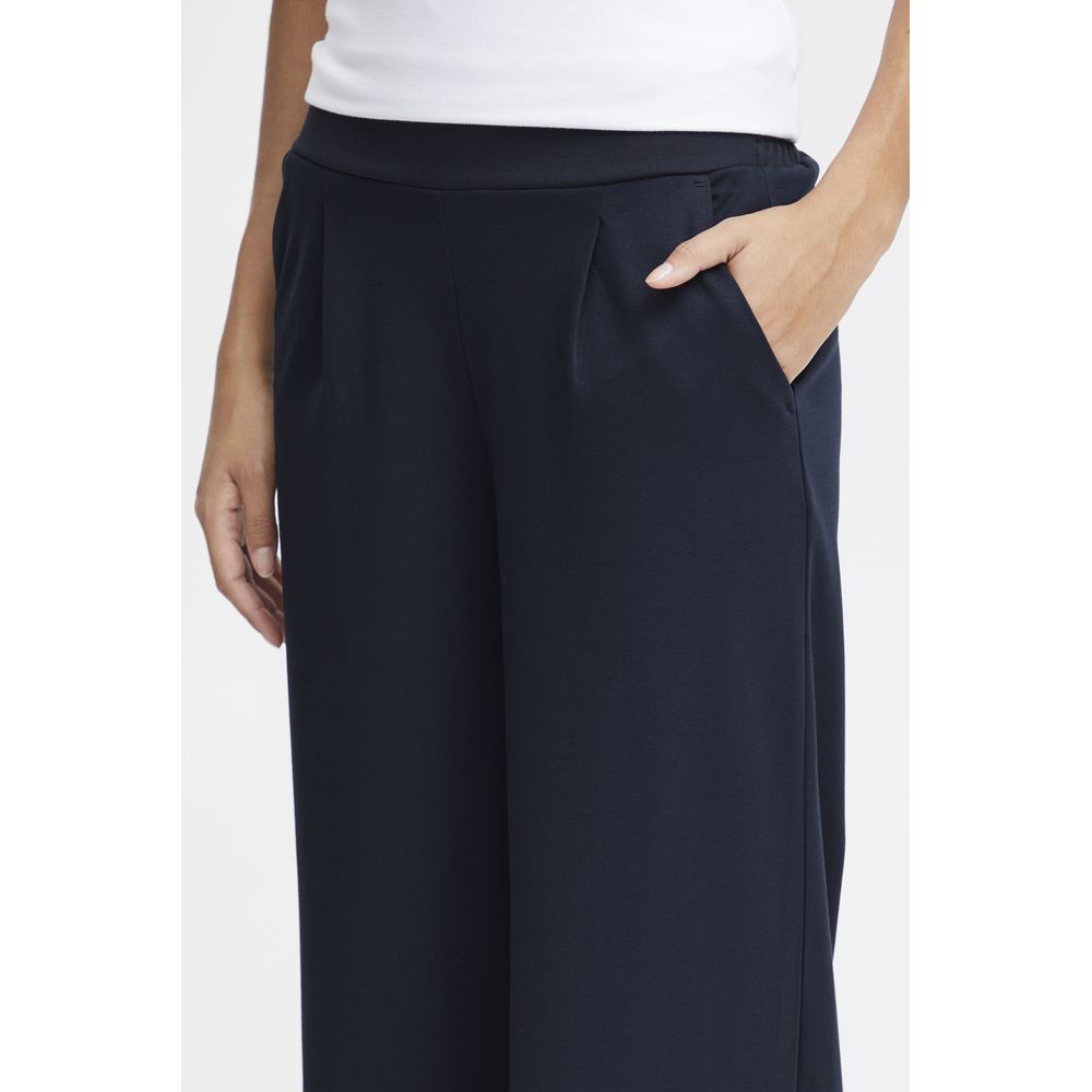 ICHI – Blaue Hose aus recyceltem Polyurethan