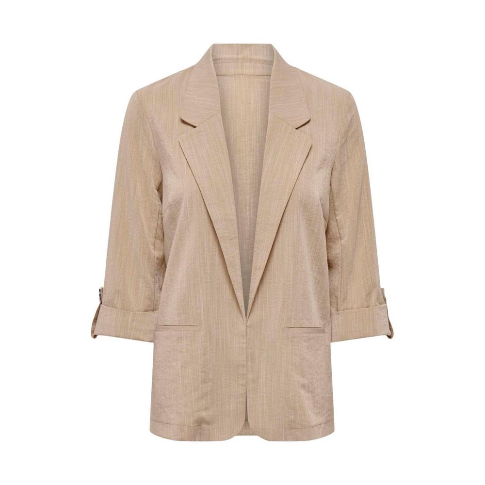 Only – Beigefarbener Viskose-Blazer