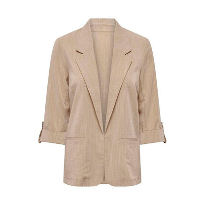 Only – Beigefarbener Viskose-Blazer